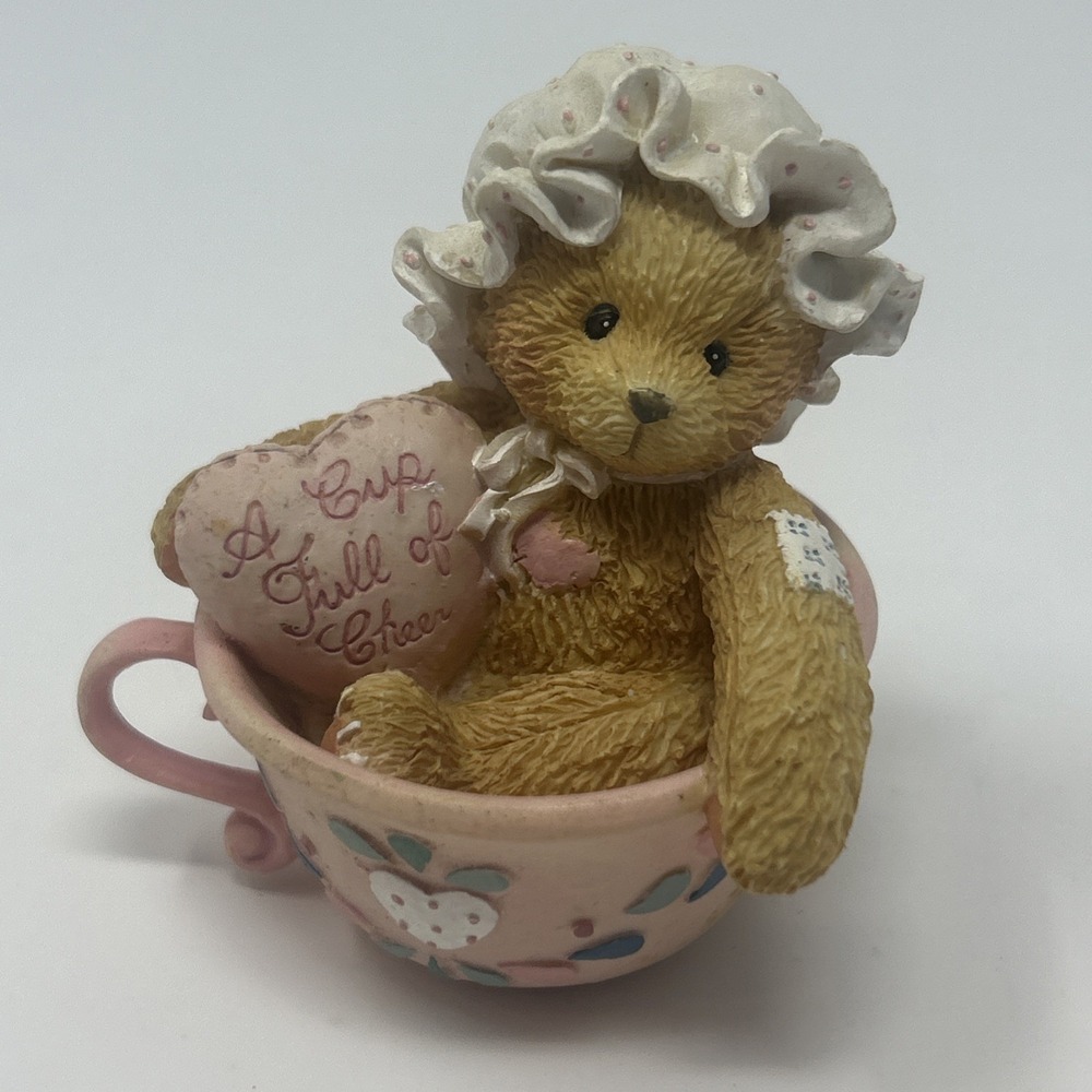 Cherished Teddies Marilyn A Cup Full Of Cheer Bear In Pink Teacup 1994